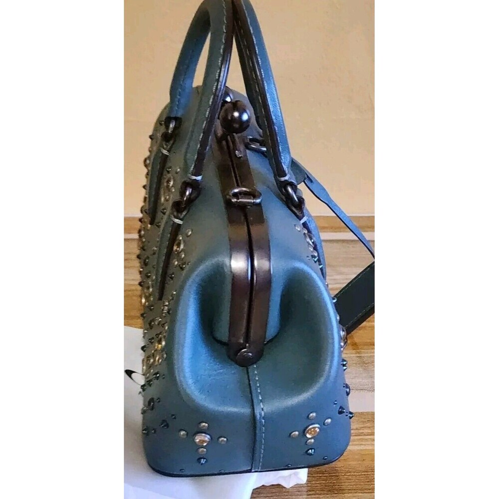 Coach 1941 Rivets Kisslock Satchel Green -limited Edition - Picture 4 of 10